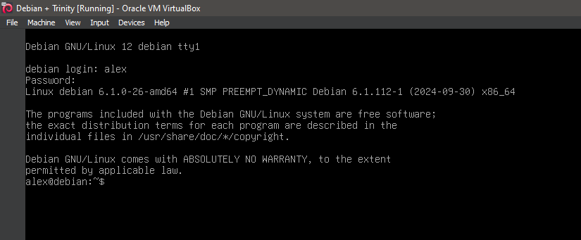 Boot the system -- Logged In